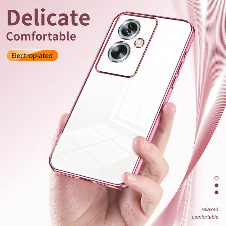 For OPPO A79 5G / A2 Transparent Plating Fine Hole Phone Case(Gold) - OPPO Cases by PMC TechLife | Online Shopping South Africa | PMC TechLife | Buy Now Pay Later Mobicred