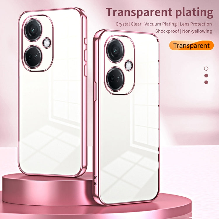 For OPPO K11 Transparent Plating Fine Hole Phone Case(Pink) - OPPO Cases by PMC TechLife | Online Shopping South Africa | PMC TechLife | Buy Now Pay Later Mobicred