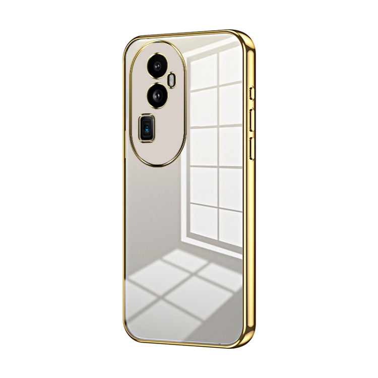 For OPPO Reno10 Pro+ Transparent Plating Fine Hole Phone Case(Gold) - free shipping - PMC TechLife - Order now!