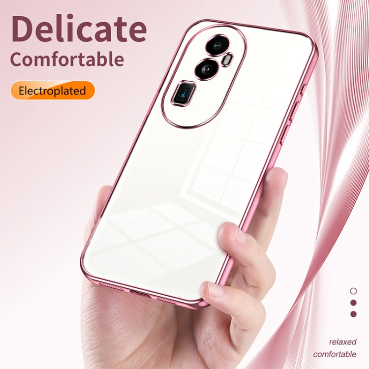 For OPPO Reno10 Pro+ Transparent Plating Fine Hole Phone Case(Transparent) - OPPO Cases by PMC TechLife | Online Shopping South Africa | PMC TechLife | Buy Now Pay Later Mobicred