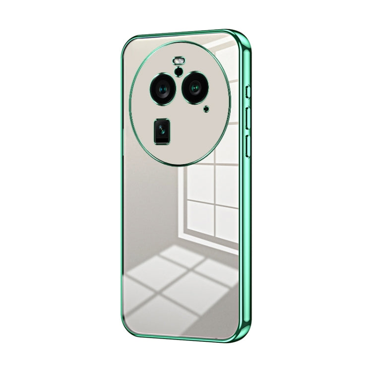 For OPPO Find X6 Pro Transparent Plating Fine Hole Phone Case(Green) - OPPO Cases by PMC TechLife | Online Shopping South Africa | PMC TechLife | Buy Now Pay Later Mobicred