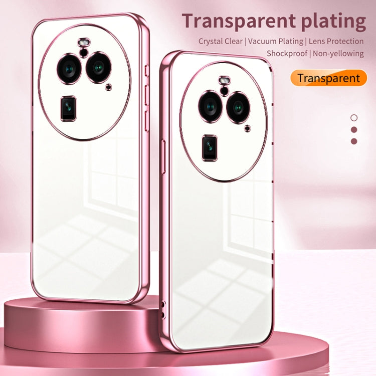 For OPPO Find X6 Pro Transparent Plating Fine Hole Phone Case(Black) - OPPO Cases by PMC TechLife | Online Shopping South Africa | PMC TechLife | Buy Now Pay Later Mobicred