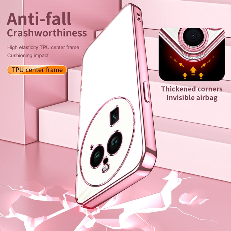 For OPPO Find X6 Pro Transparent Plating Fine Hole Phone Case(Black) - OPPO Cases by PMC TechLife | Online Shopping South Africa | PMC TechLife | Buy Now Pay Later Mobicred