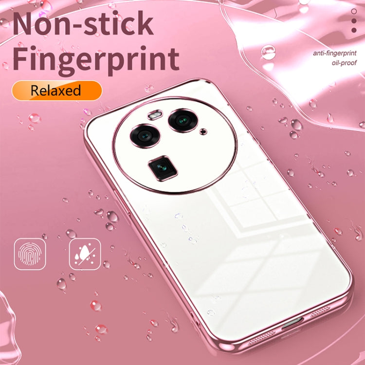 For OPPO Find X6 Transparent Plating Fine Hole Phone Case(Transparent) - OPPO Cases by PMC TechLife | Online Shopping South Africa | PMC TechLife | Buy Now Pay Later Mobicred