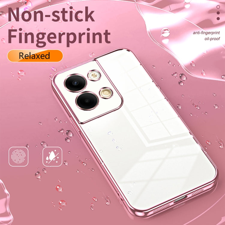 For OPPO Reno9 / Reno9 Pro Transparent Plating Fine Hole Phone Case(Purple) - OPPO Cases by PMC TechLife | Online Shopping South Africa | PMC TechLife | Buy Now Pay Later Mobicred