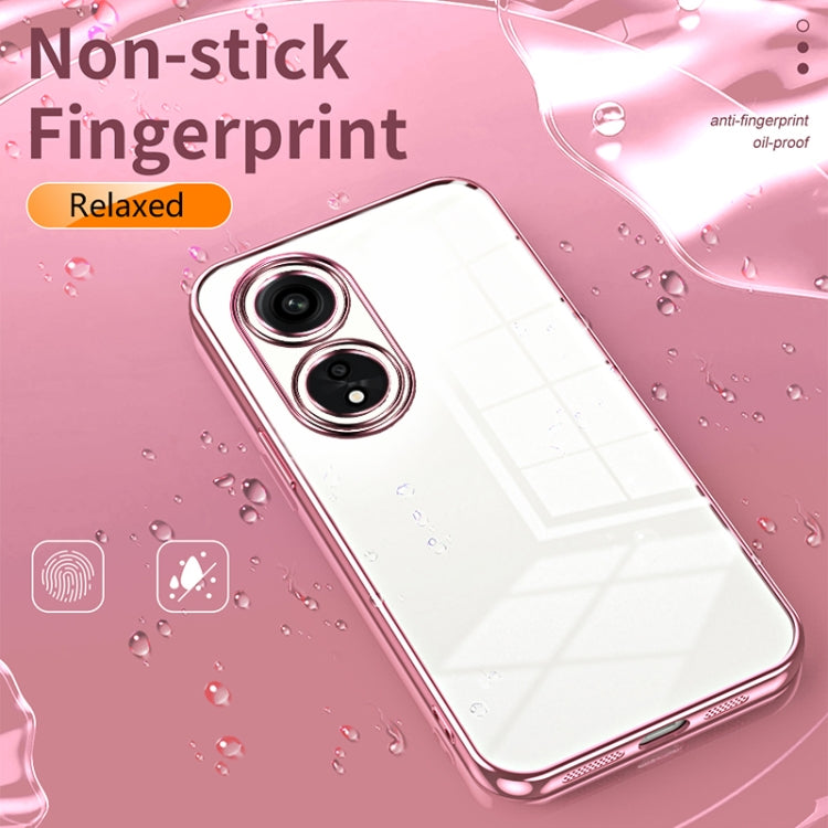 For OPPO A1 Pro Transparent Plating Fine Hole Phone Case(Pink) - OPPO Cases by PMC TechLife | Online Shopping South Africa | PMC TechLife | Buy Now Pay Later Mobicred