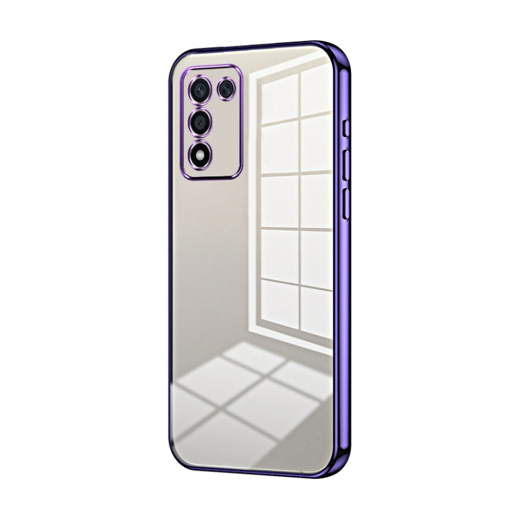 For OPPO K9s / K10 Energy Transparent Plating Fine Hole Phone Case(Purple) - OPPO Cases by PMC TechLife | Online Shopping South Africa | PMC TechLife | Buy Now Pay Later Mobicred