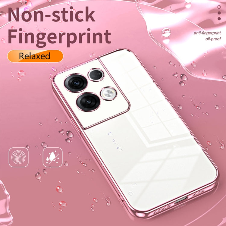 For OPPO Reno8 Pro+ Transparent Plating Fine Hole Phone Case(Blue) - free shipping - PMC TechLife - Order now!