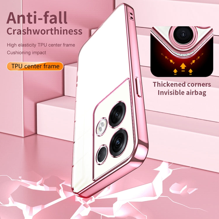 For OPPO Reno8 Pro+ Transparent Plating Fine Hole Phone Case(Blue) - free shipping - PMC TechLife - Order now!