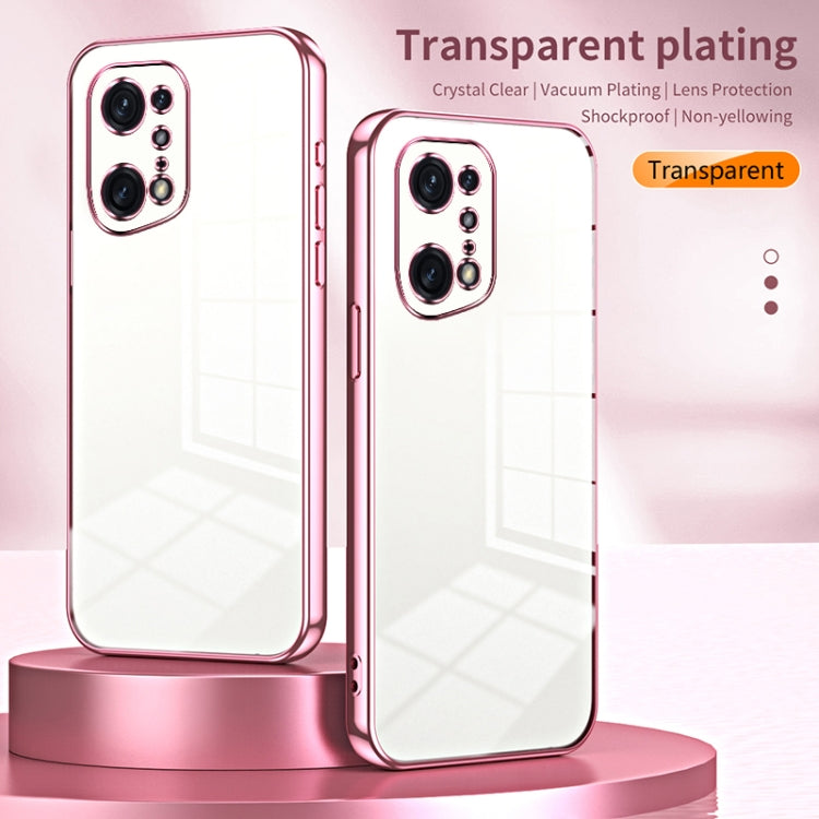 For OPPO Find X5 Pro Transparent Plating Fine Hole Phone Case(Black) - free shipping - PMC TechLife - Order now!