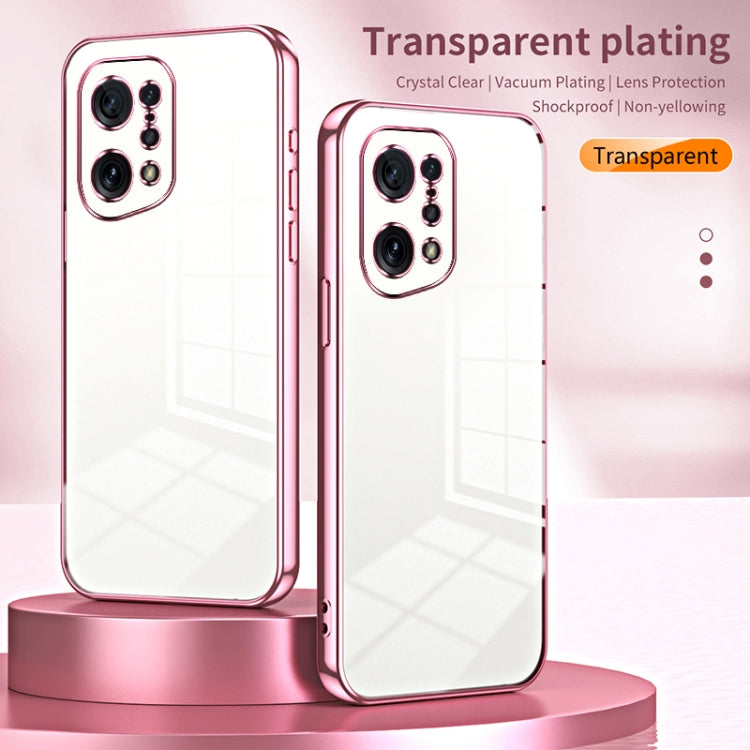 For OPPO Find X5 Transparent Plating Fine Hole Phone Case(Purple) - free shipping - PMC TechLife - Order now!