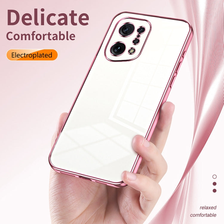 For OPPO Find X5 Transparent Plating Fine Hole Phone Case(Silver) - OPPO Cases by PMC TechLife | Online Shopping South Africa | PMC TechLife | Buy Now Pay Later Mobicred