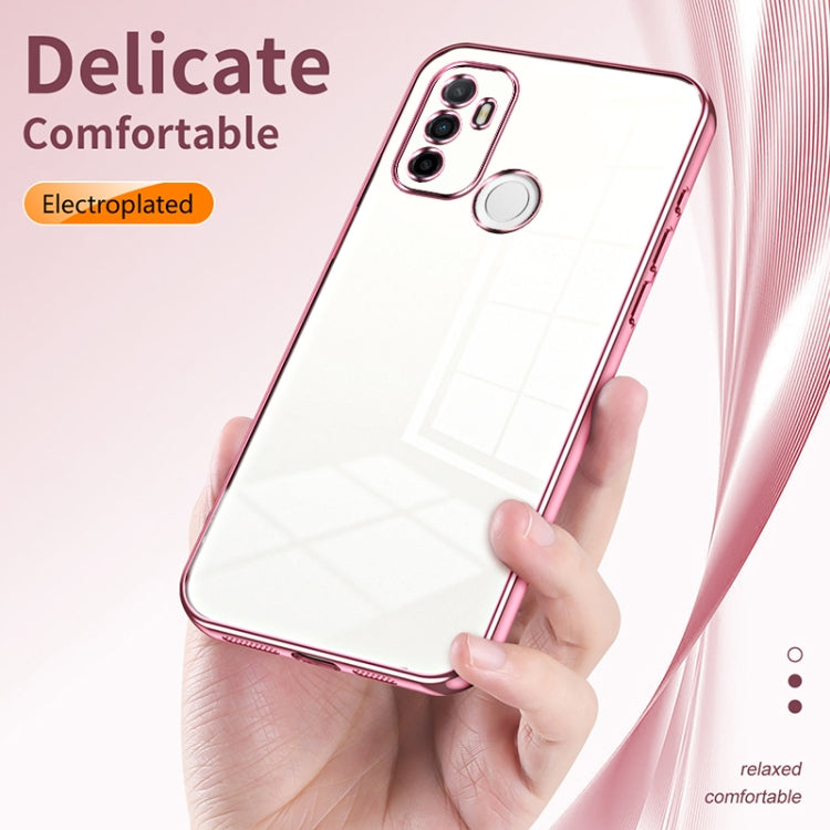 For OPPO A53 2020 / A32 / A11s  Transparent Plating Fine Hole Phone Case(Gold) - OPPO Cases by PMC TechLife | Online Shopping South Africa | PMC TechLife | Buy Now Pay Later Mobicred