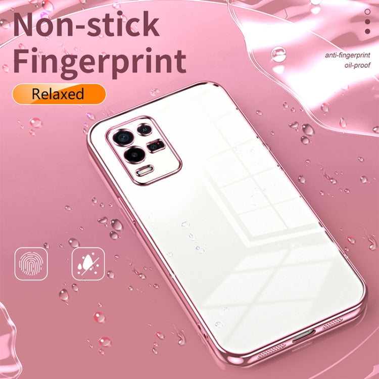 For OPPO K9x Transparent Plating Fine Hole Phone Case(Pink) - free shipping - PMC TechLife - Order now!