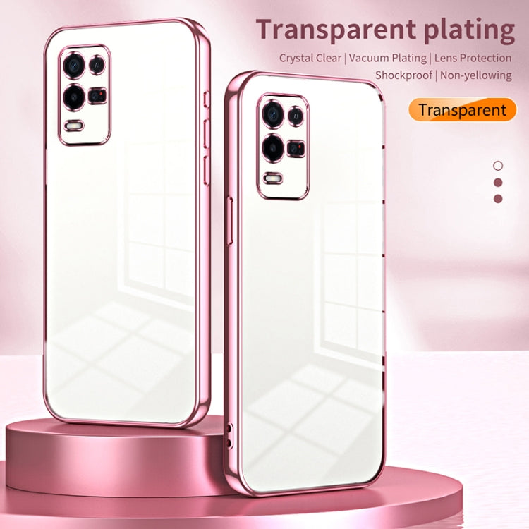 For OPPO K9x Transparent Plating Fine Hole Phone Case(Black) - OPPO Cases by PMC TechLife | Online Shopping South Africa | PMC TechLife | Buy Now Pay Later Mobicred