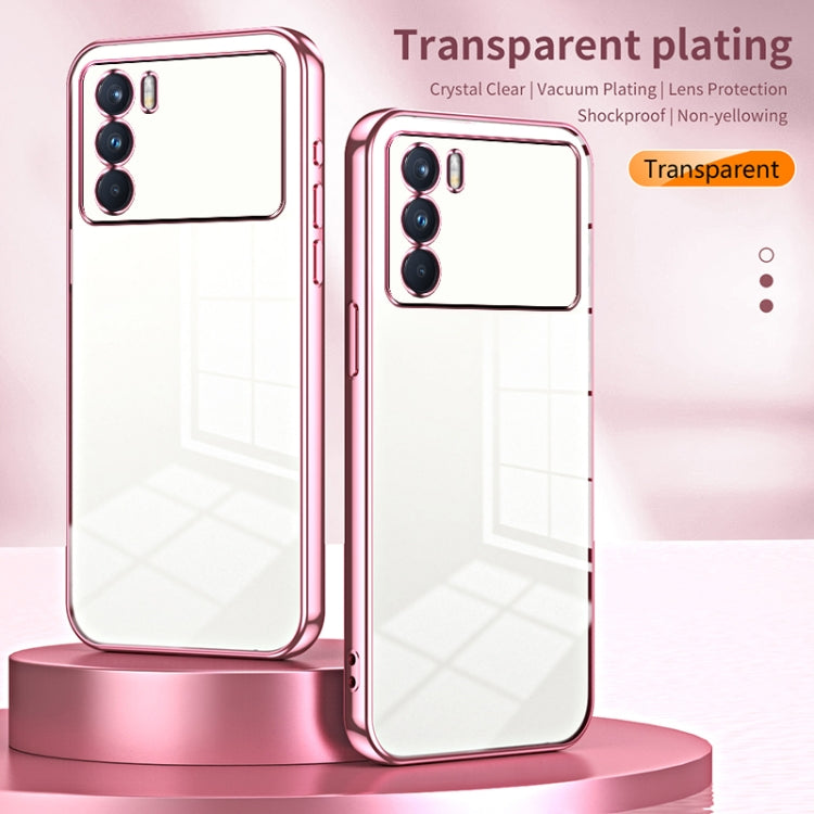 For OPPO K9 Pro Transparent Plating Fine Hole Phone Case(Pink) - OPPO Cases by PMC TechLife | Online Shopping South Africa | PMC TechLife | Buy Now Pay Later Mobicred