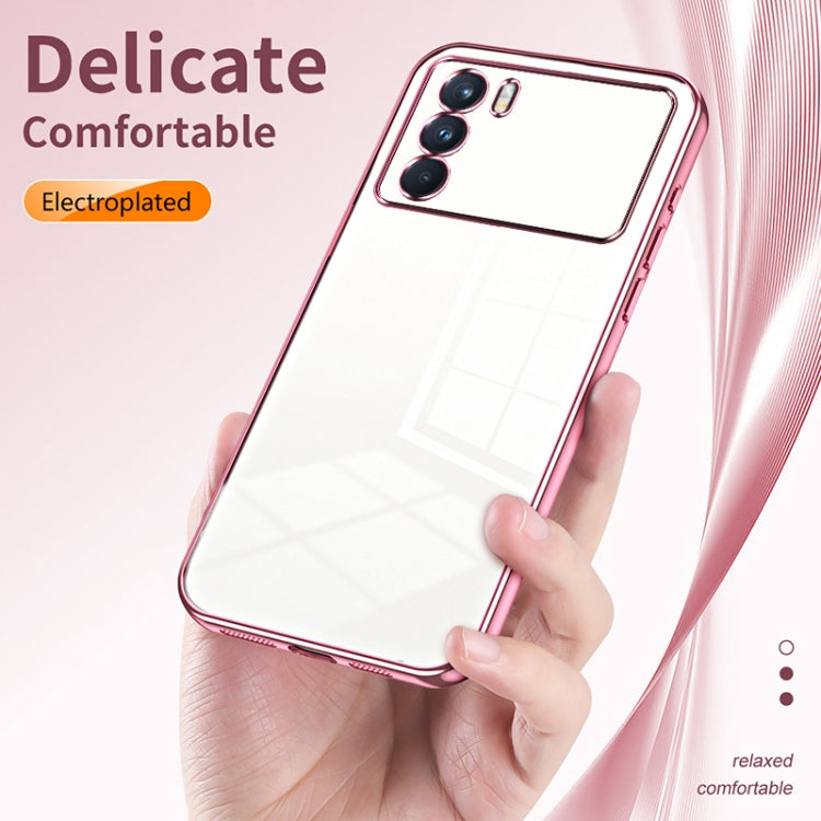 For OPPO K9 Pro Transparent Plating Fine Hole Phone Case(Blue) - OPPO Cases by PMC TechLife | Online Shopping South Africa | PMC TechLife | Buy Now Pay Later Mobicred