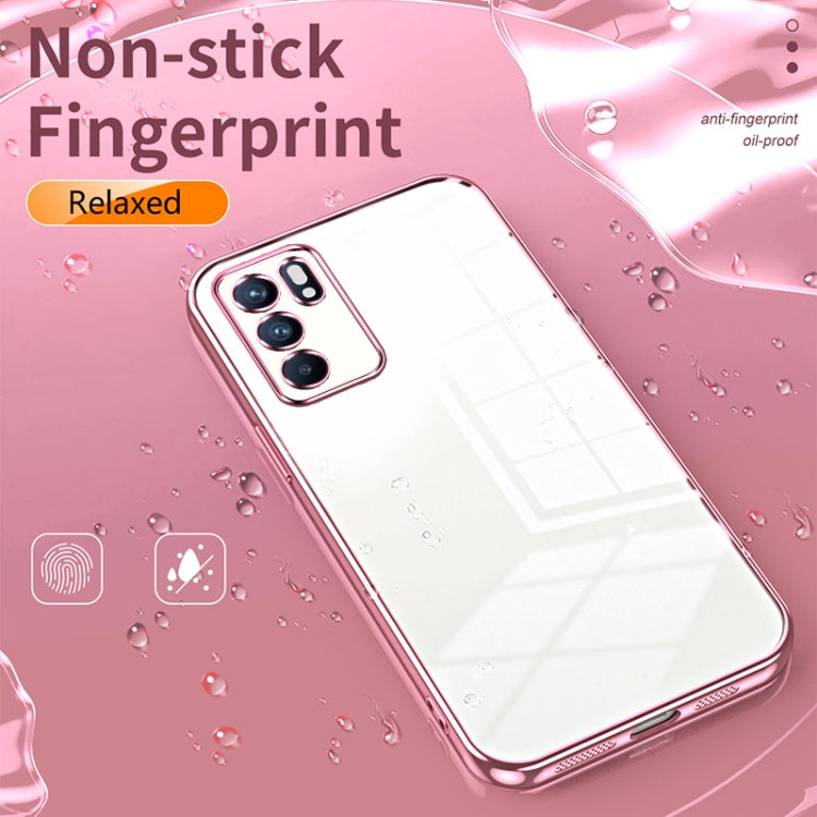For OPPO Reno6 Indian / Malay Transparent Plating Fine Hole Phone Case(Transparent) - OPPO Cases by PMC TechLife | Online Shopping South Africa | PMC TechLife | Buy Now Pay Later Mobicred