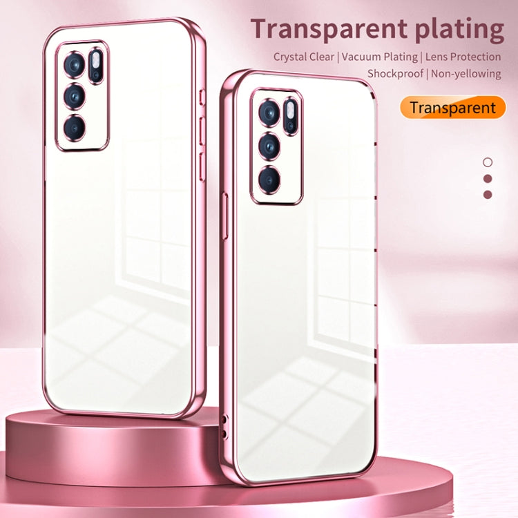 For OPPO Reno6 Pro Indian  Transparent Plating Fine Hole Phone Case(Purple) - OPPO Cases by PMC TechLife | Online Shopping South Africa | PMC TechLife | Buy Now Pay Later Mobicred