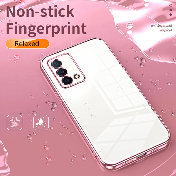 For OPPO K9 Transparent Plating Fine Hole Phone Case(Pink) - OPPO Cases by PMC TechLife | Online Shopping South Africa | PMC TechLife | Buy Now Pay Later Mobicred
