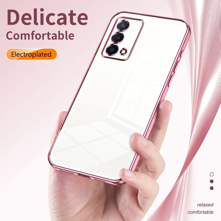 For OPPO K9 Transparent Plating Fine Hole Phone Case(Pink) - OPPO Cases by PMC TechLife | Online Shopping South Africa | PMC TechLife | Buy Now Pay Later Mobicred