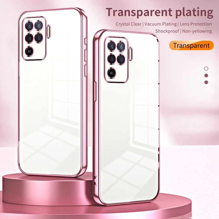 For OPPO A94 4G Transparent Plating Fine Hole Phone Case(Transparent) - OPPO Cases by PMC TechLife | Online Shopping South Africa | PMC TechLife | Buy Now Pay Later Mobicred