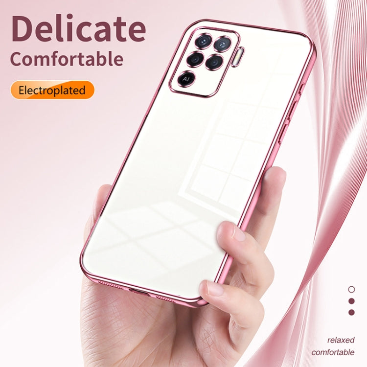 For OPPO A94 4G Transparent Plating Fine Hole Phone Case(Transparent) - OPPO Cases by PMC TechLife | Online Shopping South Africa | PMC TechLife | Buy Now Pay Later Mobicred