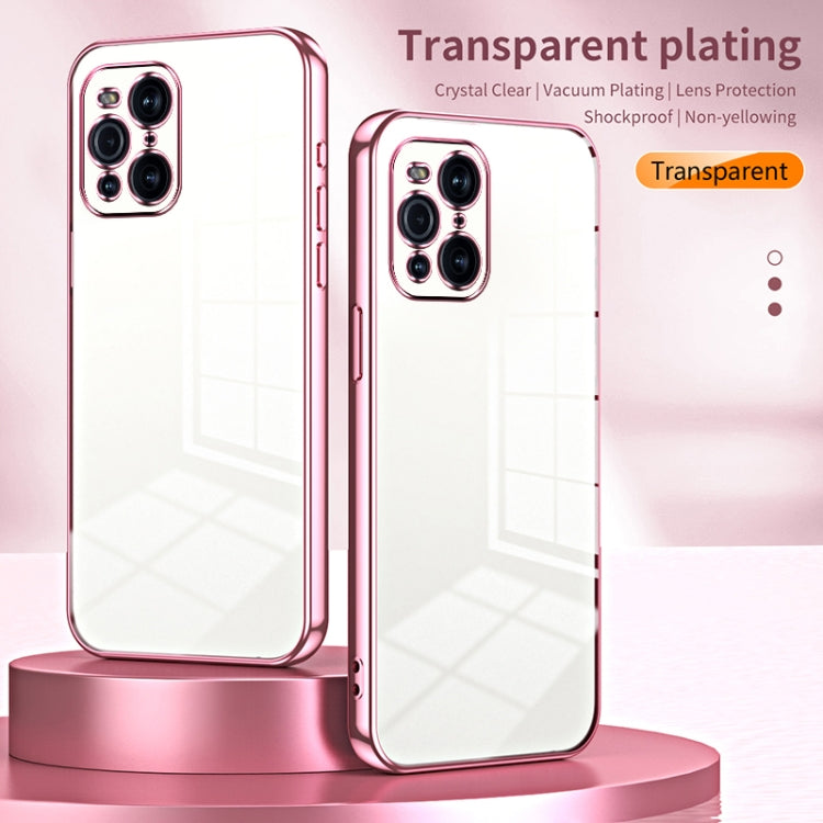 For OPPO Find X3 / Find X3 Pro Transparent Plating Fine Hole Phone Case(Purple) - OPPO Cases by PMC TechLife | Online Shopping South Africa | PMC TechLife | Buy Now Pay Later Mobicred