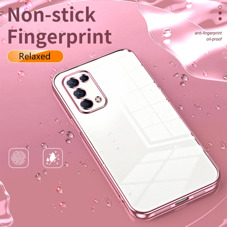 For OPPO Reno5 4G/5G / Reno5 K Transparent Plating Fine Hole Phone Case(Green) - OPPO Cases by PMC TechLife | Online Shopping South Africa | PMC TechLife | Buy Now Pay Later Mobicred
