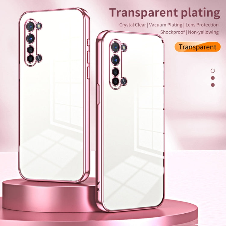 For OPPO Reno3 5G / Find X2 Lite Transparent Plating Fine Hole Phone Case(Pink) - OPPO Cases by PMC TechLife | Online Shopping South Africa | PMC TechLife | Buy Now Pay Later Mobicred