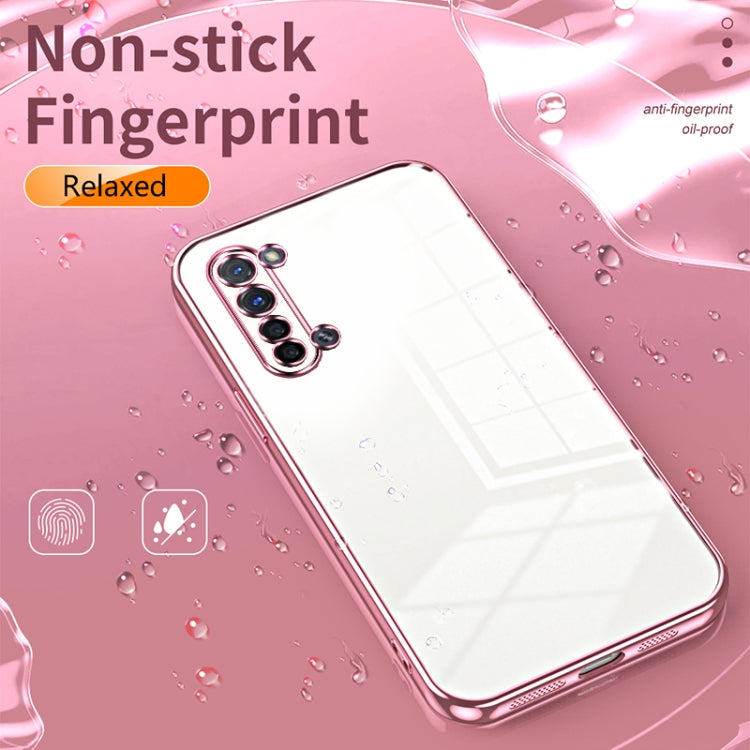 For OPPO Reno3 5G / Find X2 Lite Transparent Plating Fine Hole Phone Case(Pink) - OPPO Cases by PMC TechLife | Online Shopping South Africa | PMC TechLife | Buy Now Pay Later Mobicred