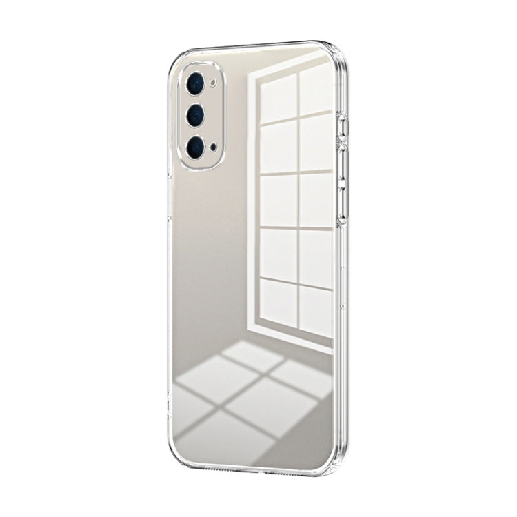 For OPPO Reno4 Transparent Plating Fine Hole Phone Case(Transparent) - OPPO Cases by PMC TechLife | Online Shopping South Africa | PMC TechLife | Buy Now Pay Later Mobicred