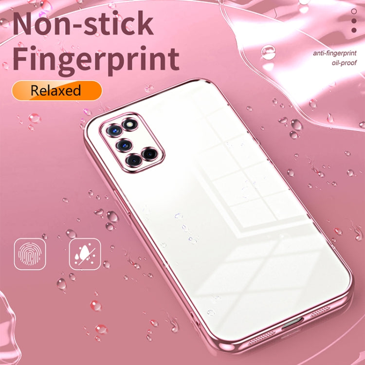 For OPPO A52 / A72 / A92 Transparent Plating Fine Hole Phone Case(Pink) - OPPO Cases by PMC TechLife | Online Shopping South Africa | PMC TechLife | Buy Now Pay Later Mobicred