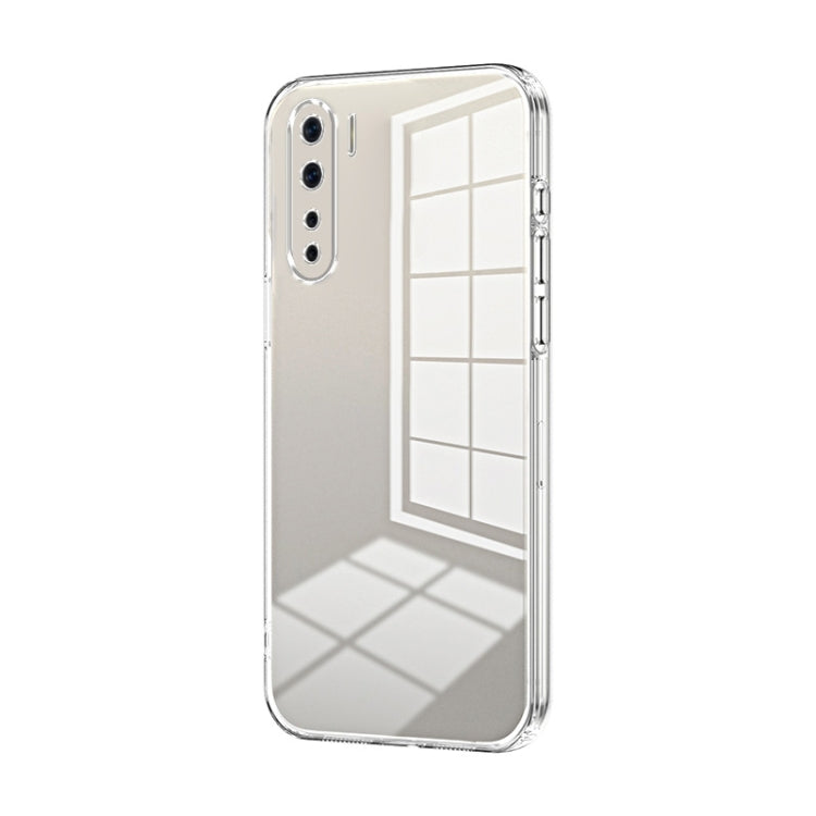 For OPPO Reno3 4G / F15 / A91 Transparent Plating Fine Hole Phone Case(Transparent) - OPPO Cases by PMC TechLife | Online Shopping South Africa | PMC TechLife | Buy Now Pay Later Mobicred