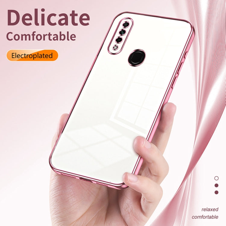 For OPPO A8 / A31 2020 Transparent Plating Fine Hole Phone Case(Pink) - OPPO Cases by PMC TechLife | Online Shopping South Africa | PMC TechLife | Buy Now Pay Later Mobicred