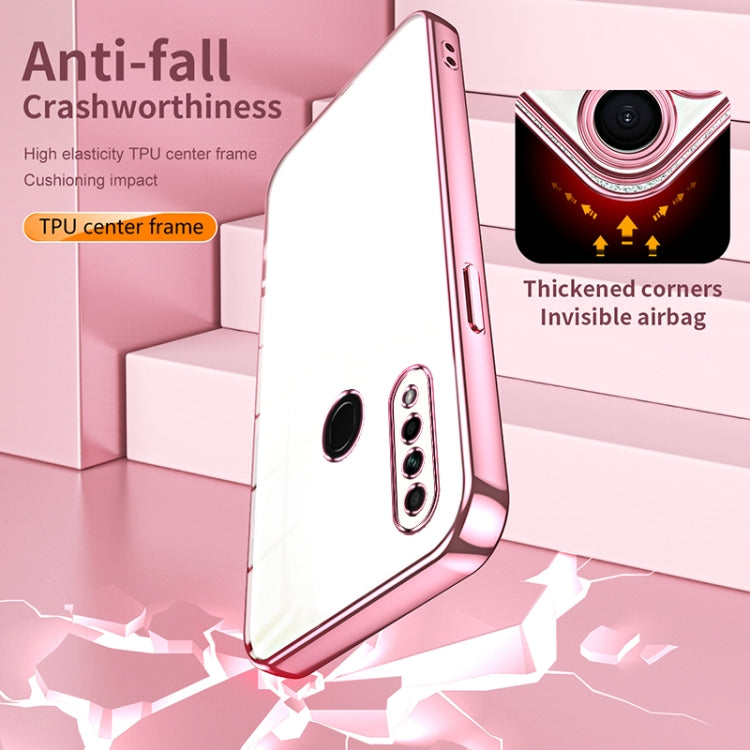 For OPPO A8 / A31 2020 Transparent Plating Fine Hole Phone Case(Pink) - OPPO Cases by PMC TechLife | Online Shopping South Africa | PMC TechLife | Buy Now Pay Later Mobicred