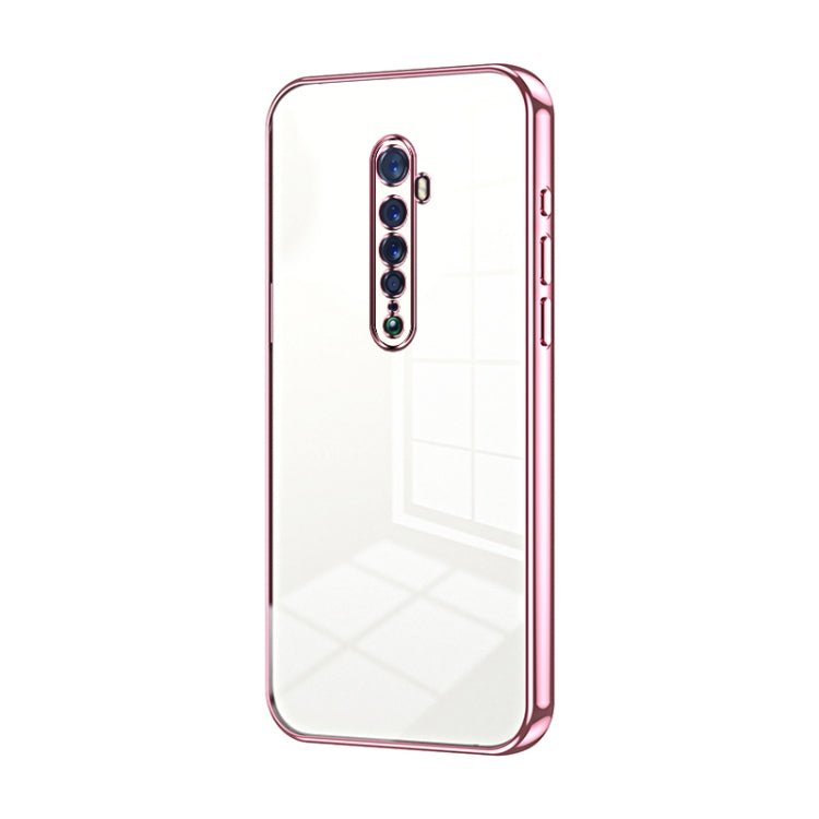 For OPPO Reno2 Transparent Plating Fine Hole Phone Case(Pink) - OPPO Cases by PMC TechLife | Online Shopping South Africa | PMC TechLife | Buy Now Pay Later Mobicred