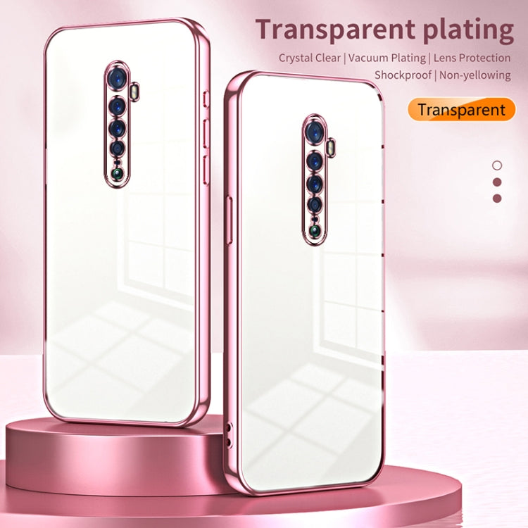 For OPPO Reno2 Transparent Plating Fine Hole Phone Case(Pink) - OPPO Cases by PMC TechLife | Online Shopping South Africa | PMC TechLife | Buy Now Pay Later Mobicred