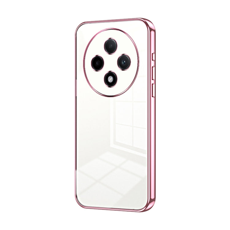 For OPPO A3 Pro Transparent Plating Fine Hole Phone Case(Pink) - OPPO Cases by PMC TechLife | Online Shopping South Africa | PMC TechLife | Buy Now Pay Later Mobicred