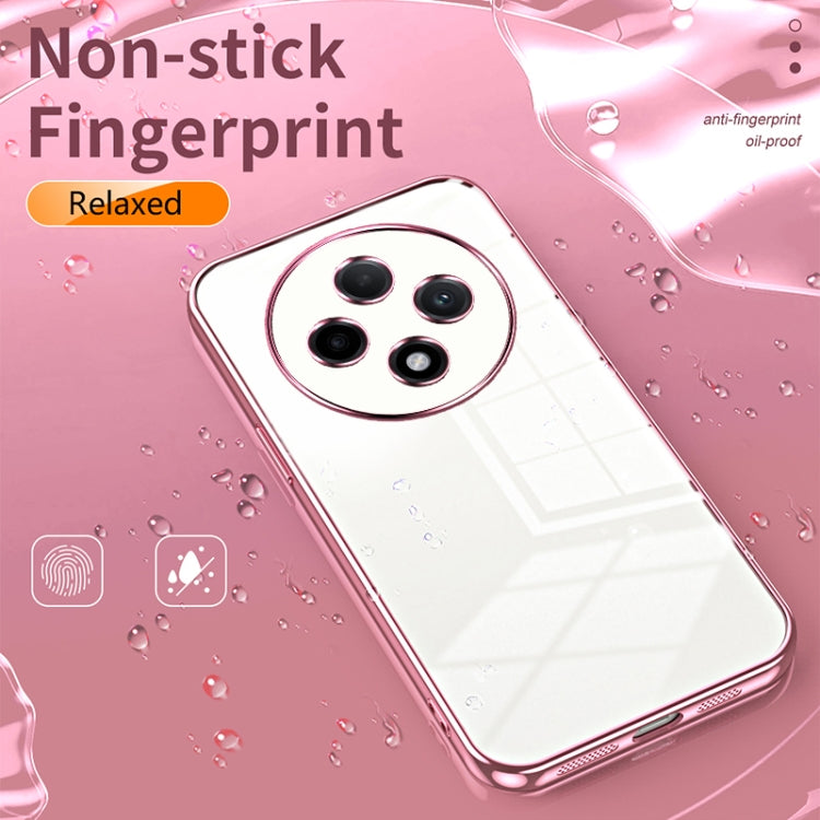 For OPPO A3 Pro Transparent Plating Fine Hole Phone Case(Pink) - OPPO Cases by PMC TechLife | Online Shopping South Africa | PMC TechLife | Buy Now Pay Later Mobicred