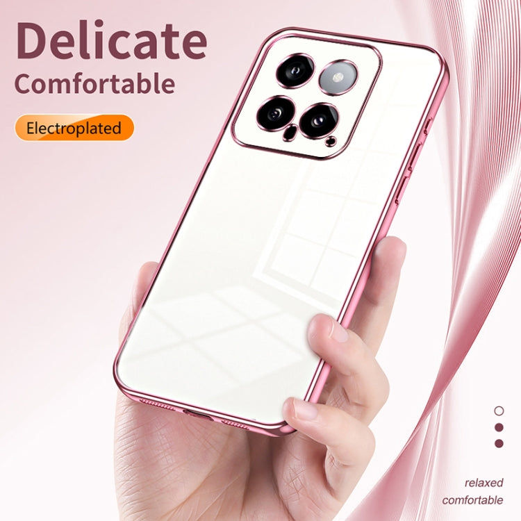For Xiaomi 14 Transparent Plating Fine Hole Phone Case(Purple) - 14 Cases by PMC TechLife | Online Shopping South Africa | PMC TechLife | Buy Now Pay Later Mobicred
