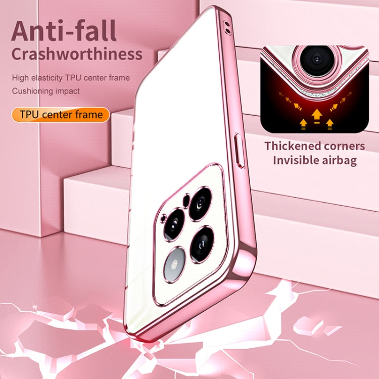 For Xiaomi 14 Transparent Plating Fine Hole Phone Case(Purple) - 14 Cases by PMC TechLife | Online Shopping South Africa | PMC TechLife | Buy Now Pay Later Mobicred