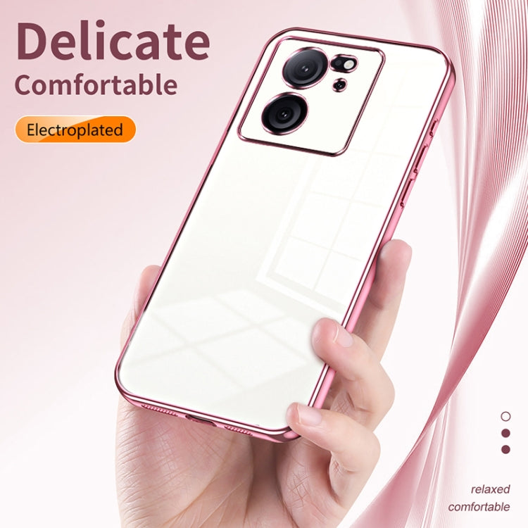 For Xiaomi Redmi K60 Ultra / Xiaomi 13T Transparent Plating Fine Hole Phone Case(Blue) - Redmi K60 Ultra Cases by PMC TechLife | Online Shopping South Africa | PMC TechLife | Buy Now Pay Later Mobicred
