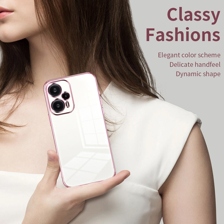 For Xiaomi Redmi Note 12 Turbo/Poco F5 Transparent Plating Fine Hole Phone Case(Pink) - free shipping - PMC TechLife - Order now!