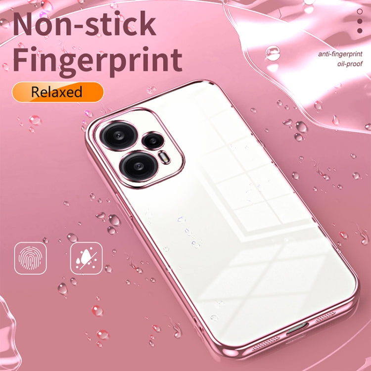 For Xiaomi Redmi Note 12 Turbo/Poco F5 Transparent Plating Fine Hole Phone Case(Pink) - free shipping - PMC TechLife - Order now!