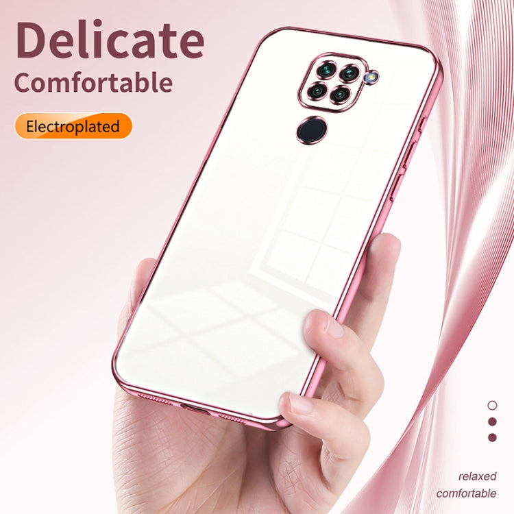 For Xiaomi Redmi Note 9 / 10X 4G Transparent Plating Fine Hole Phone Case(Pink) - Xiaomi Cases by PMC TechLife | Online Shopping South Africa | PMC TechLife | Buy Now Pay Later Mobicred