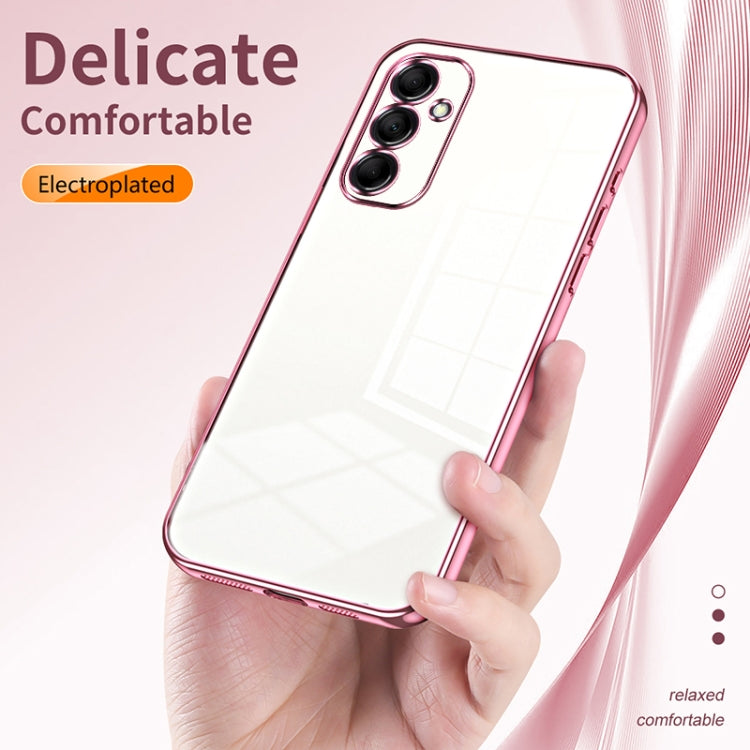 For Samsung Galaxy M14 Transparent Plating Fine Hole Phone Case(Pink) - free shipping - PMC TechLife - Order now!