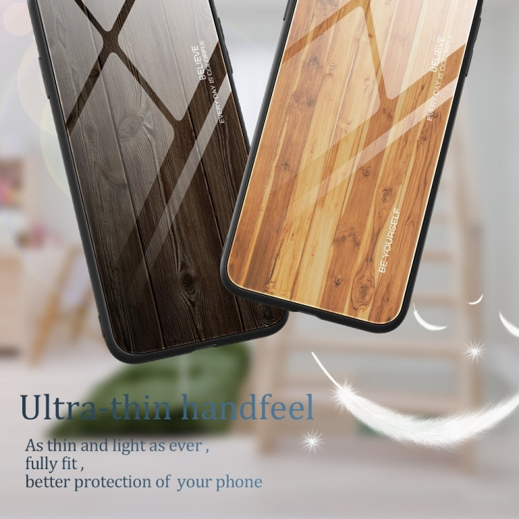 For Samsung Galaxy S24 Ultra 5G Wood Grain Glass Phone Case(Yellow) - Galaxy S24 Ultra 5G Cases by PMC TechLife | Online Shopping South Africa | PMC TechLife