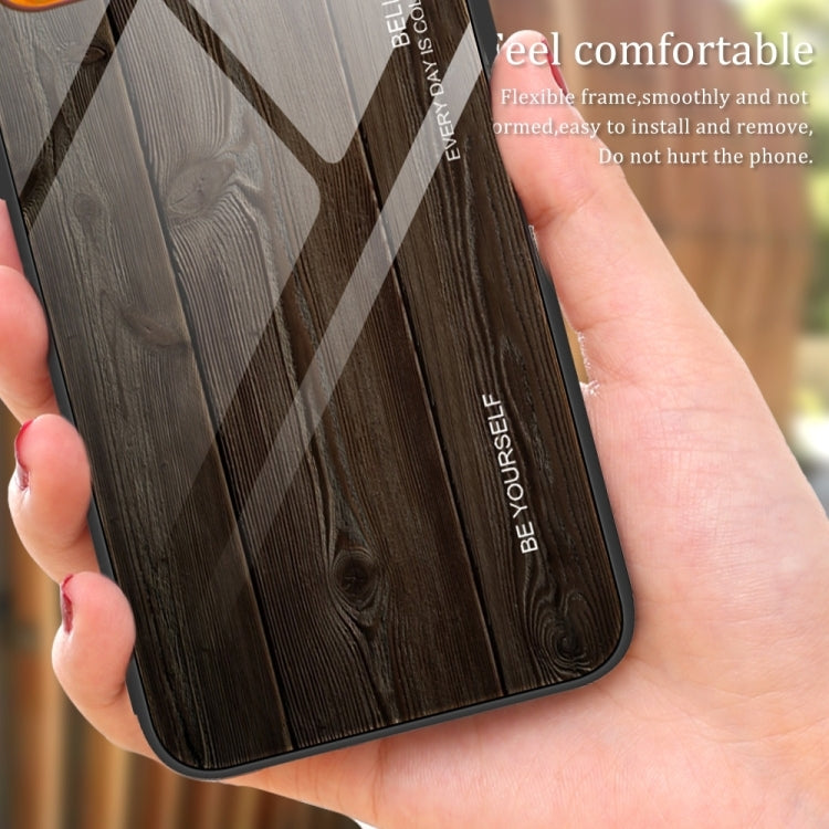 For Samsung Galaxy S24 Ultra 5G Wood Grain Glass Phone Case(Yellow) - Galaxy S24 Ultra 5G Cases by PMC TechLife | Online Shopping South Africa | PMC TechLife