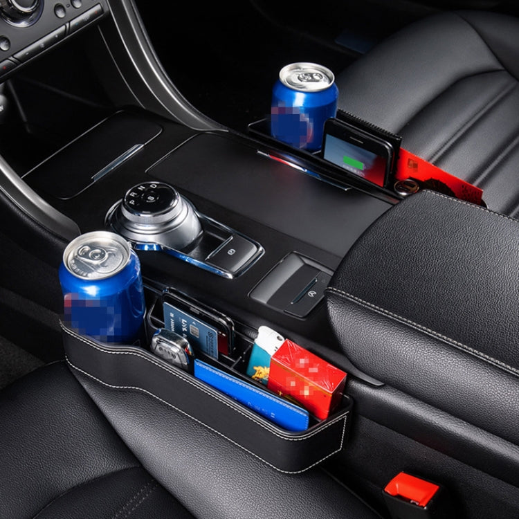 Car Multi-functional Console Box Cup Holder Seat Gap Side Storage Box, Leather Style, Color:Beige(Main Driver Seat) - free shipping - PMC TechLife - Order now!